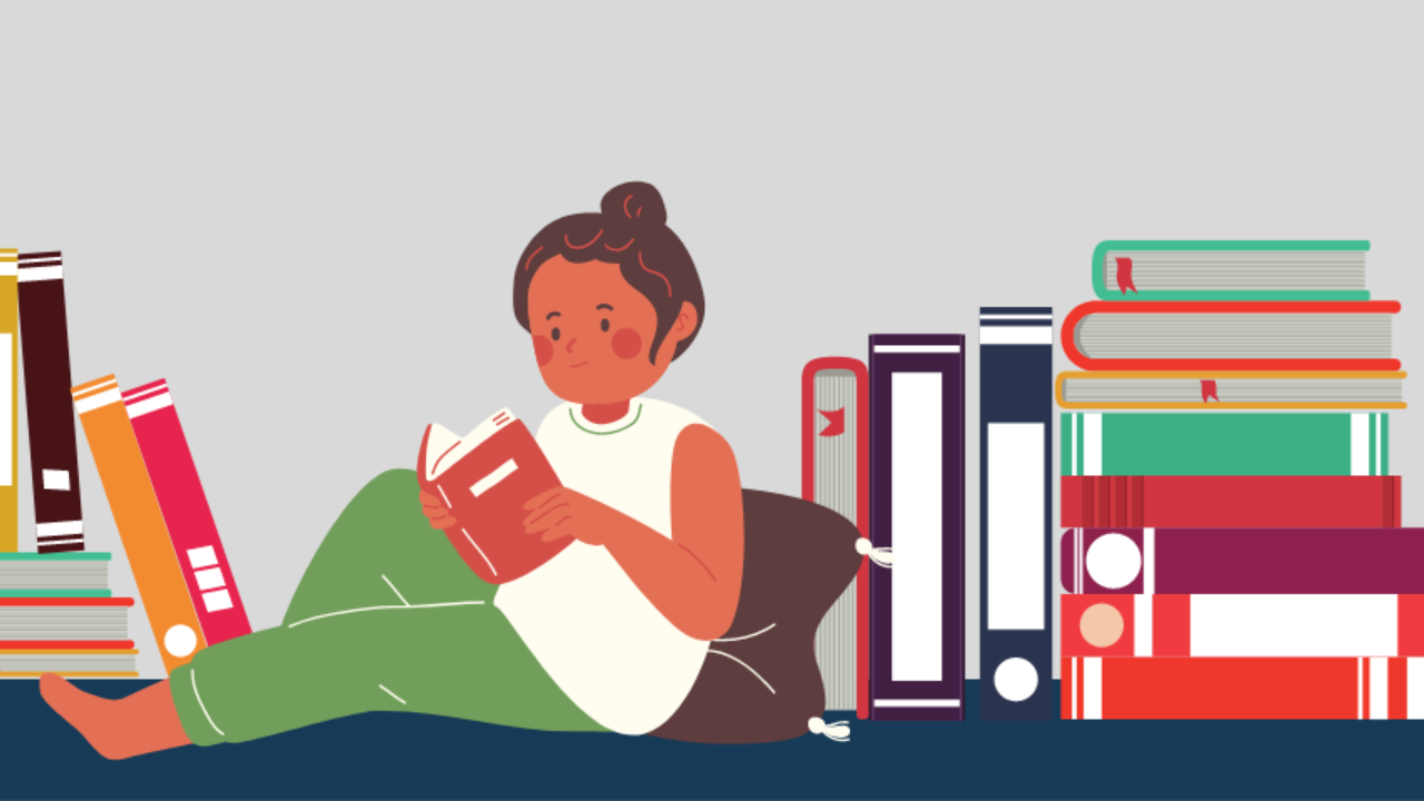 student reading